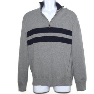 Nautica Mens Long Sleeve QuarterZip Sweater Gray L